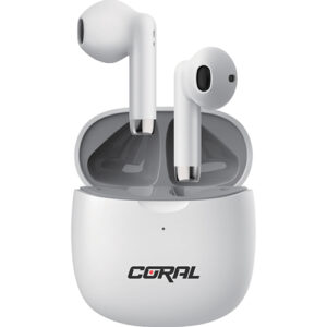 אוזניות אלחוטיות CORAL TWINS T2 TWS BT לבן